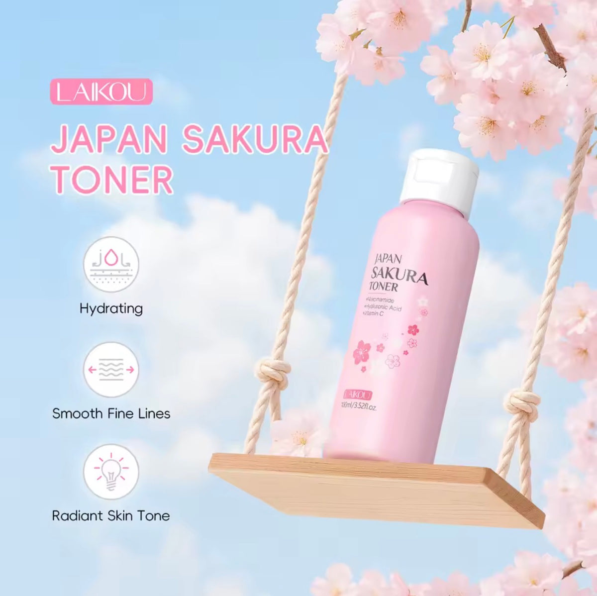 Sakura Cherry Blossom Toner – Brightens, Hydrates & Evens Skin Tone