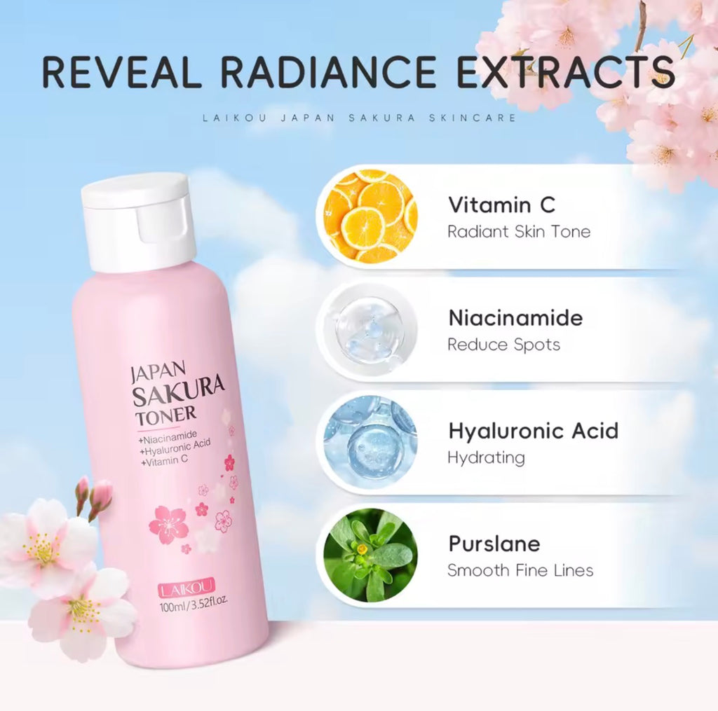 Sakura Cherry Blossom Toner – Brightens, Hydrates & Evens Skin Tone