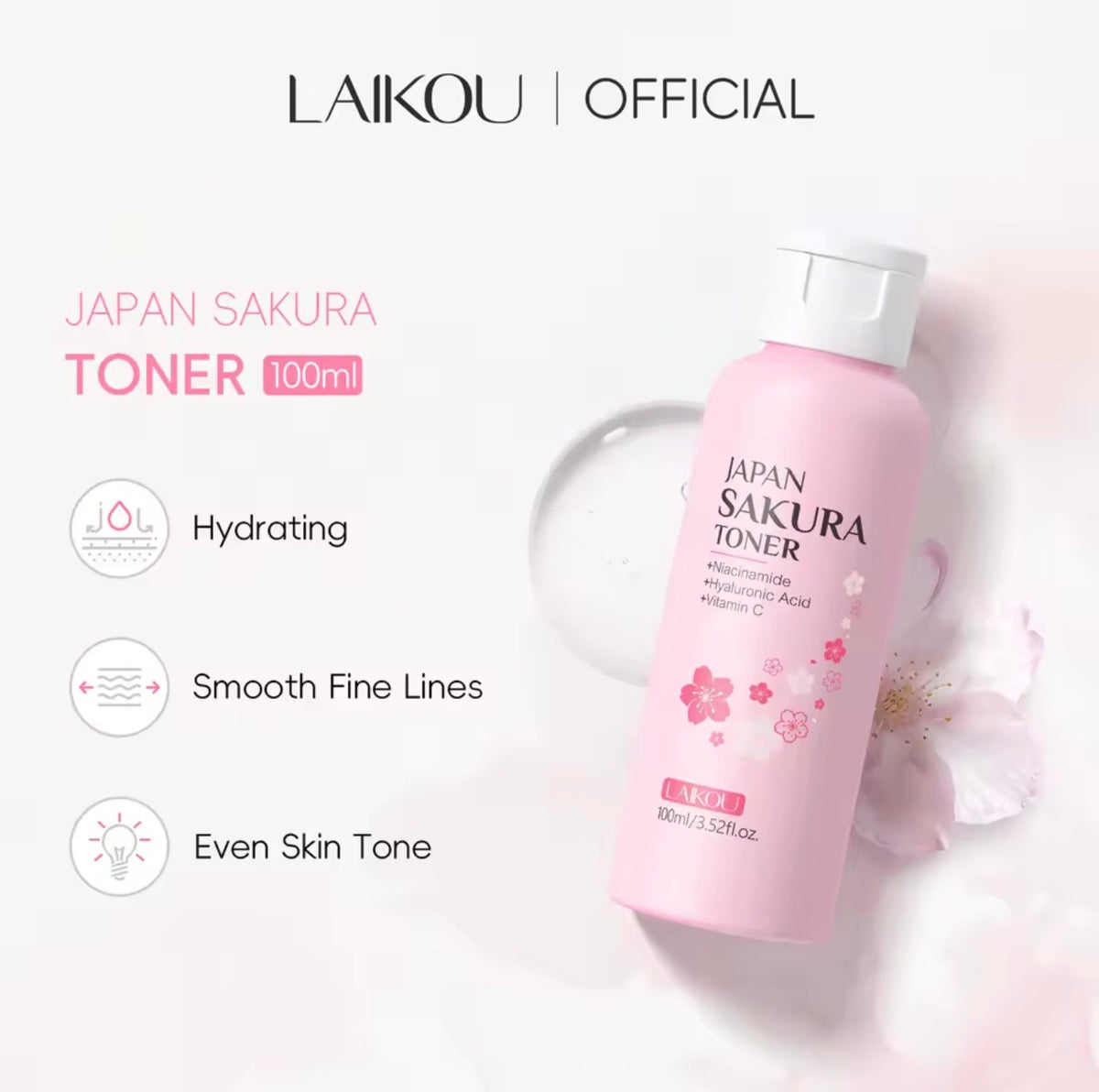Sakura Cherry Blossom Toner – Brightens, Hydrates & Evens Skin Tone