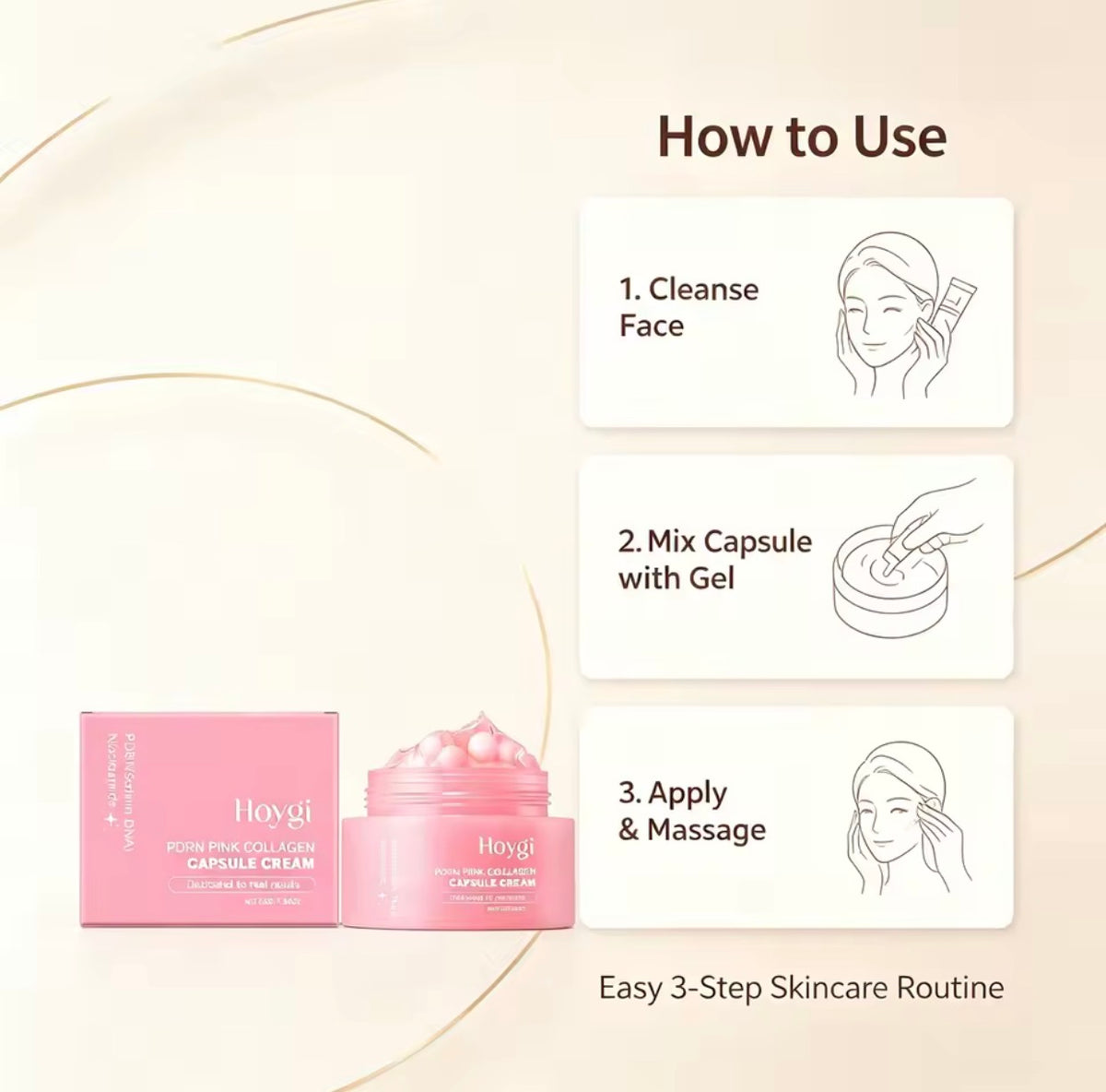 Pink Collagen PDRN Capsule Cream – Fades Dark Spots & Plumps Skin