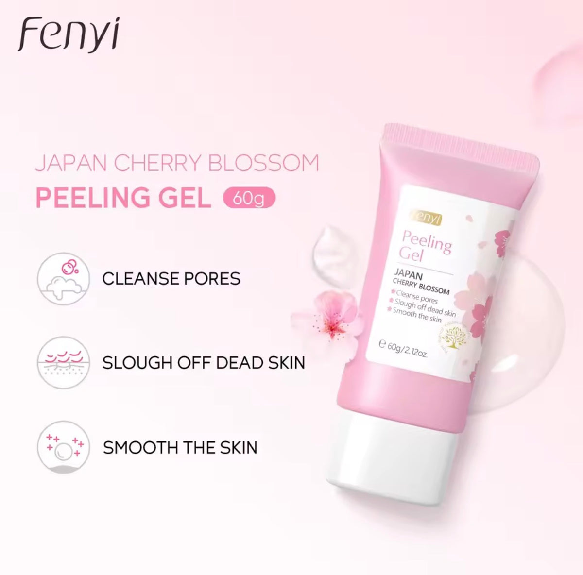 Sakura Cherry Blossom Exfoliating Gel – Unclogs Pores & Brightens Skin Tone