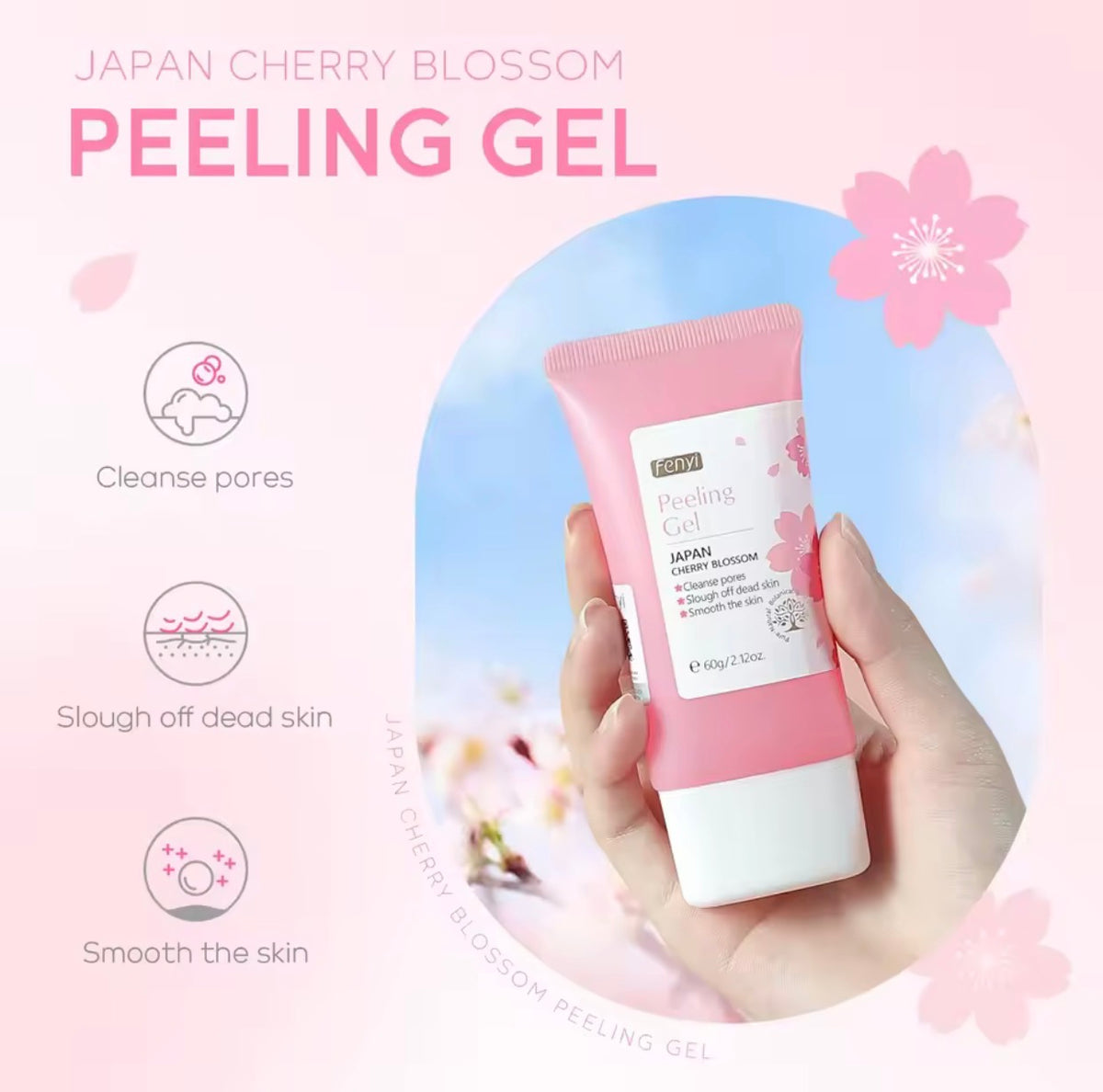 Sakura Cherry Blossom Exfoliating Gel – Unclogs Pores & Brightens Skin Tone