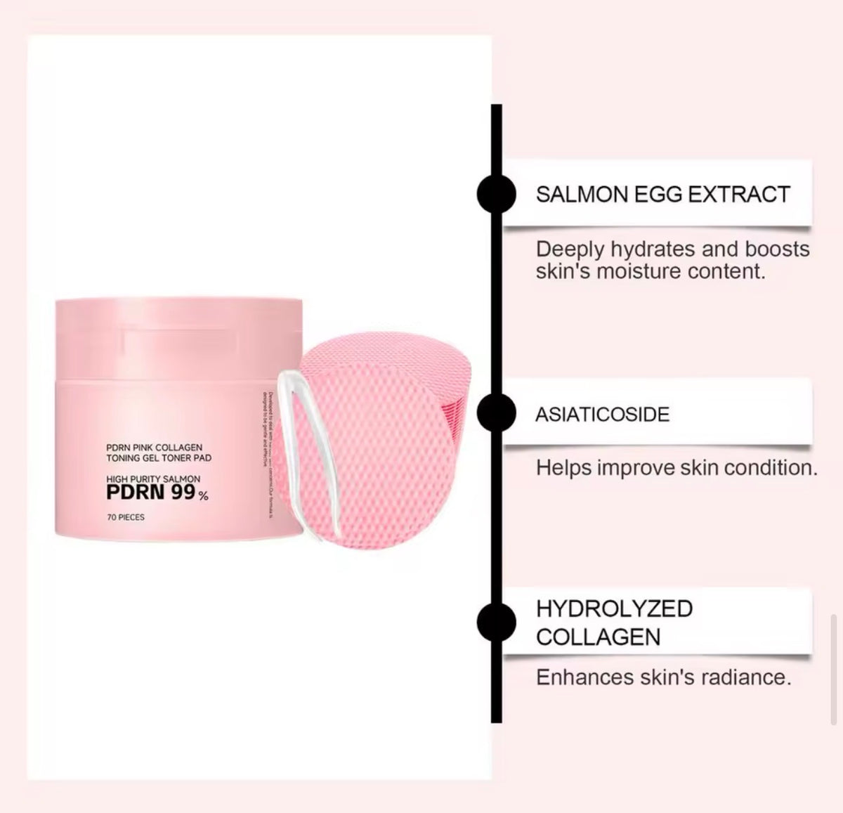 70-Ct Collagen & PDRN Toner Pads – Smooth, Plump & Glowing Skin in One Step