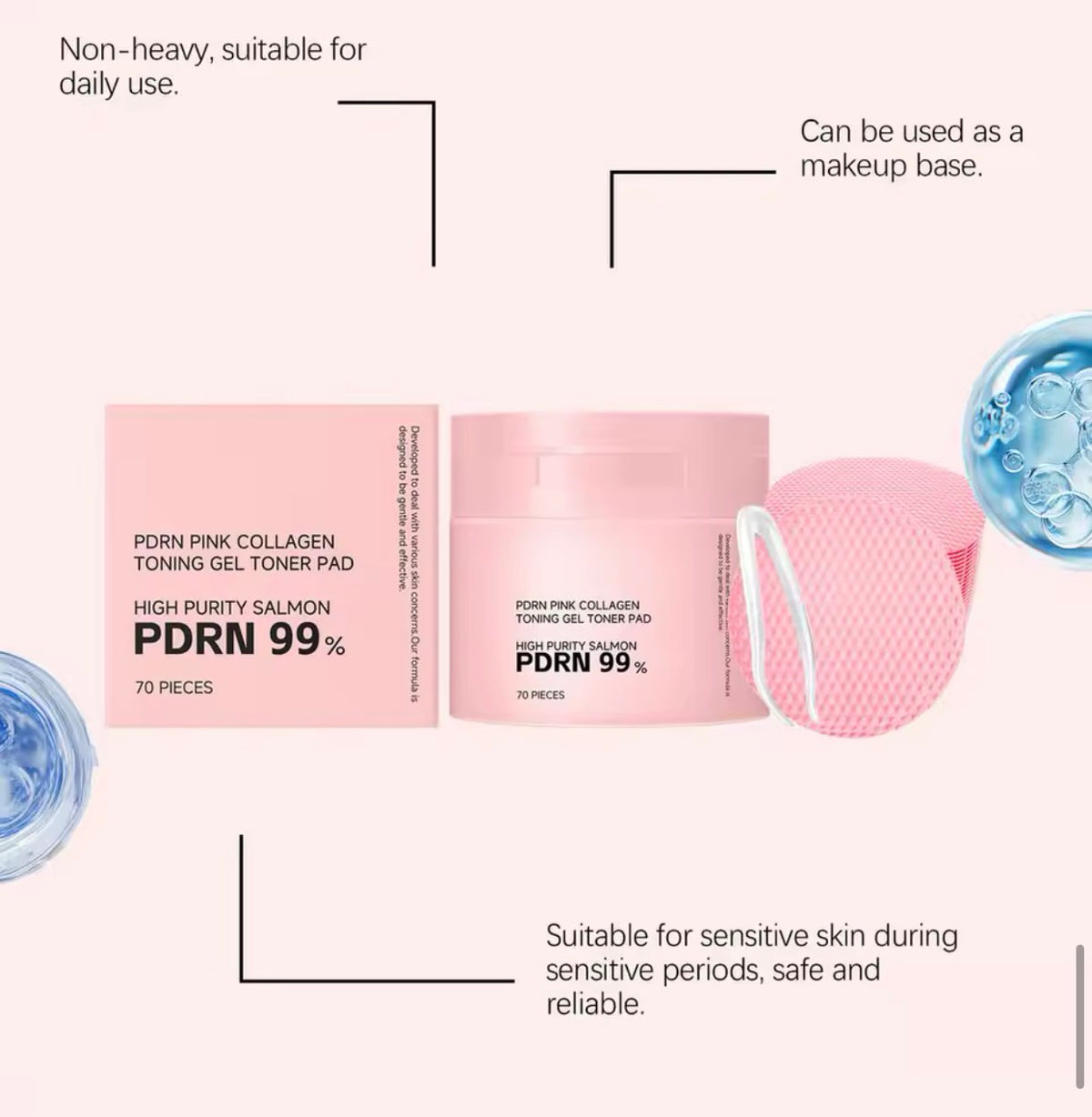 70-Ct Collagen & PDRN Toner Pads – Smooth, Plump & Glowing Skin in One Step