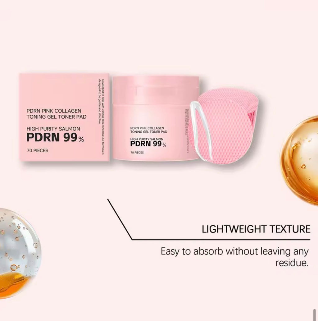 70-Ct Collagen & PDRN Toner Pads – Smooth, Plump & Glowing Skin in One Step