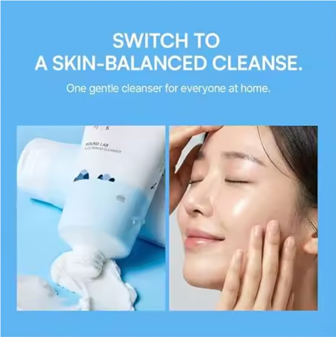 ROUND LAB Dokdo Cleanser – Low pH Deep Sea Water Cleanser for Clear, Calm Skin