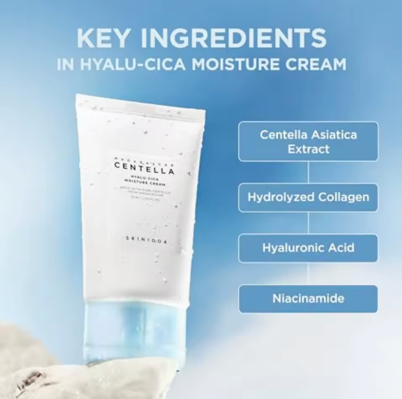 SKIN1004 Hyalu-Cica Moisture Cream Face Moisturizer Hyalu Cica Intense Hydration for Dry Dehydrated Skin Korean Skin Care