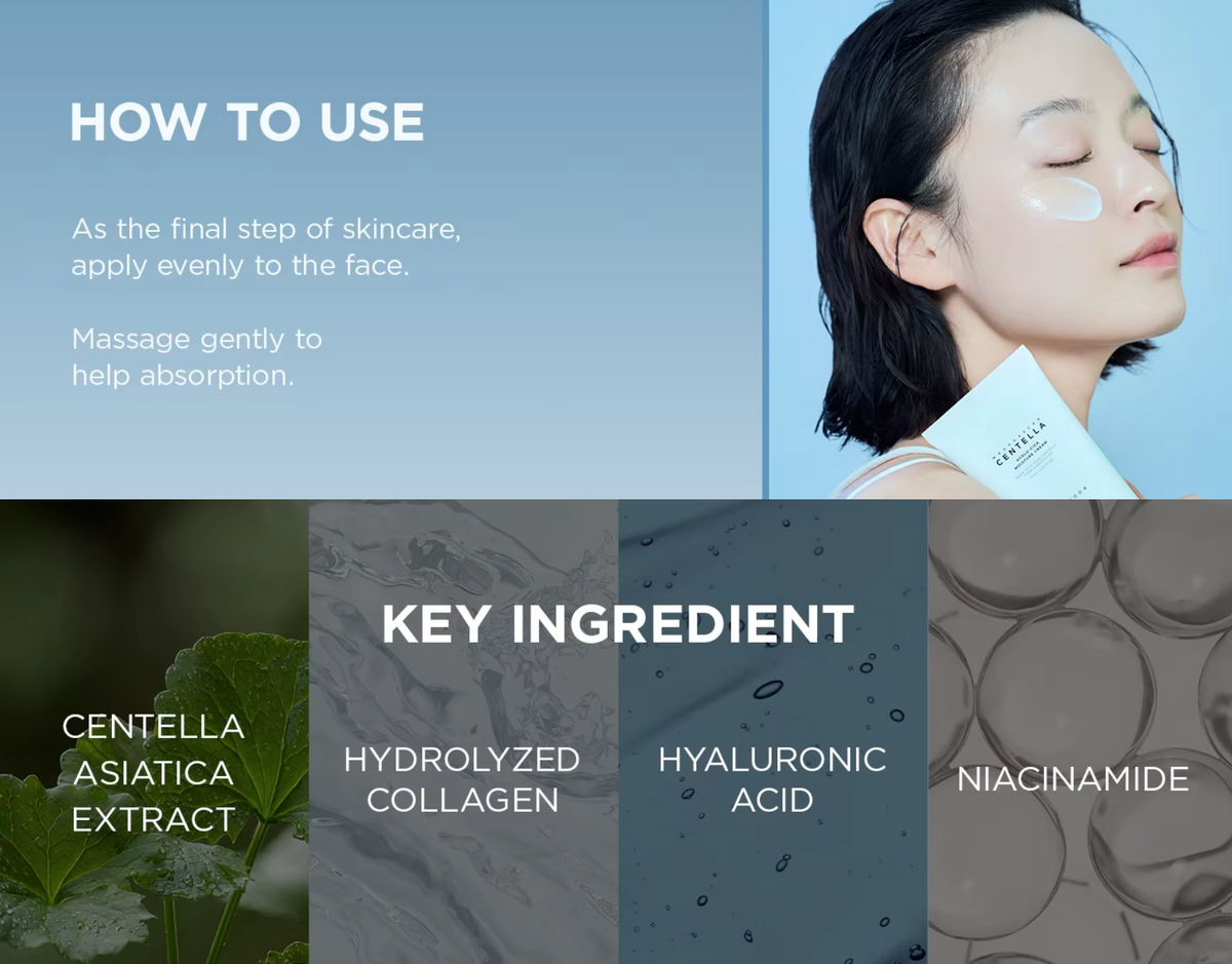 SKIN1004 Hyalu-Cica Moisture Cream Face Moisturizer Hyalu Cica Intense Hydration for Dry Dehydrated Skin Korean Skin Care